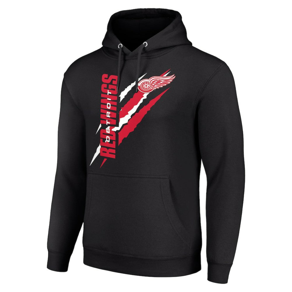 Detroit Red Wings Starter Color Scratch Fleece Pullover Hoodie - Black - NHL