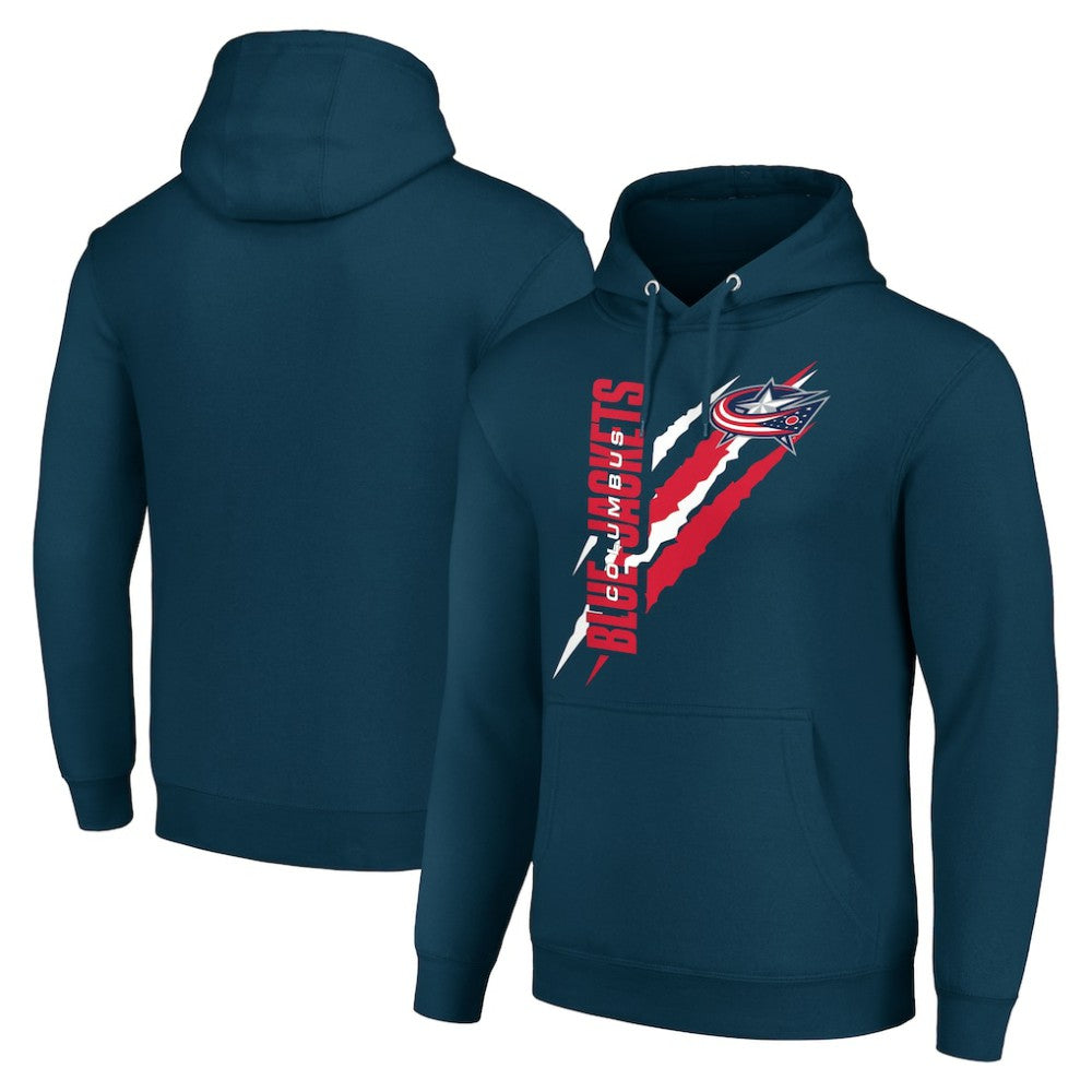 Columbus Blue Jackets Starter Color Scratch Fleece Pullover Hoodie - Blue - NHL
