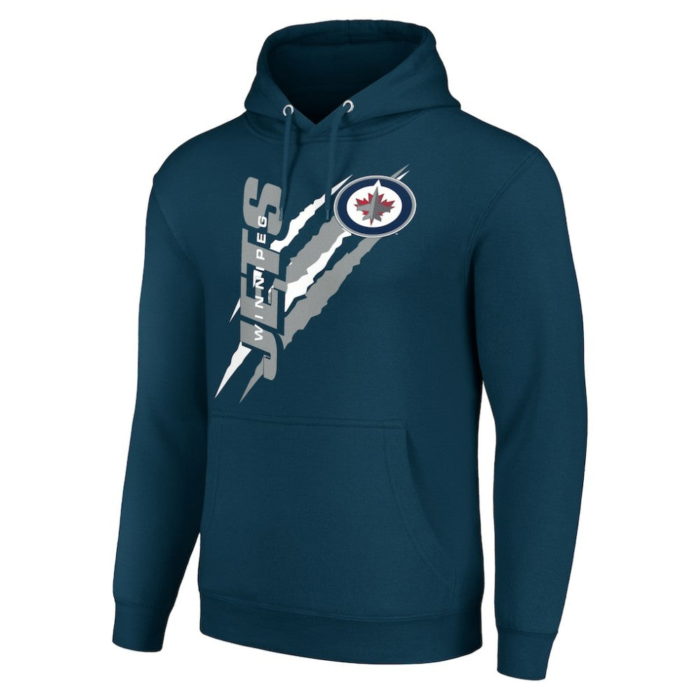 Winnipeg Jets Starter Color Scratch Fleece Pullover Hoodie - Blue - NHL