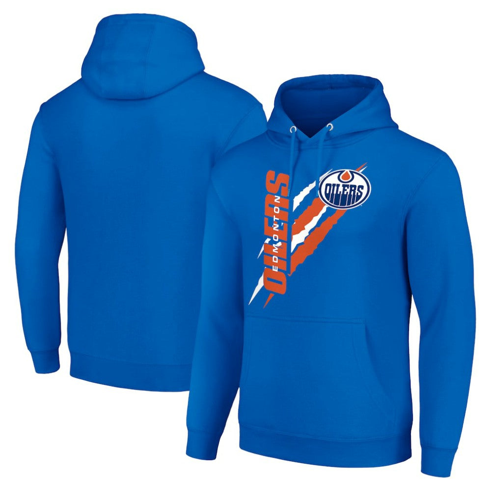 Edmonton Oilers Starter Color Scratch Fleece Pullover Hoodie - Royal - NHL