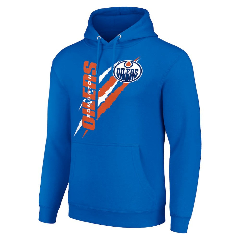 Edmonton Oilers Starter Color Scratch Fleece Pullover Hoodie - Royal - NHL