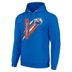Edmonton Oilers Starter Color Scratch Fleece Pullover Hoodie - Royal - NHL