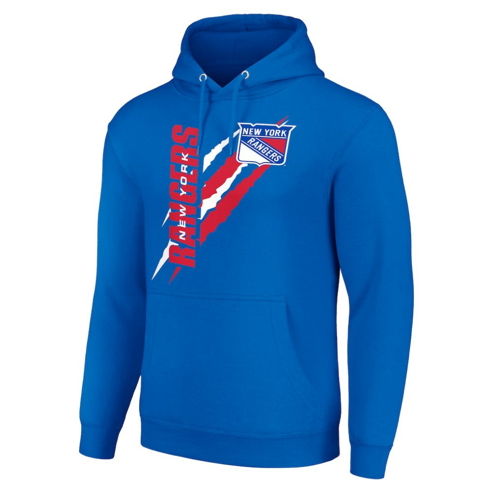 New York Rangers Starter Color Scratch Fleece Pullover Hoodie - Royal - NHL