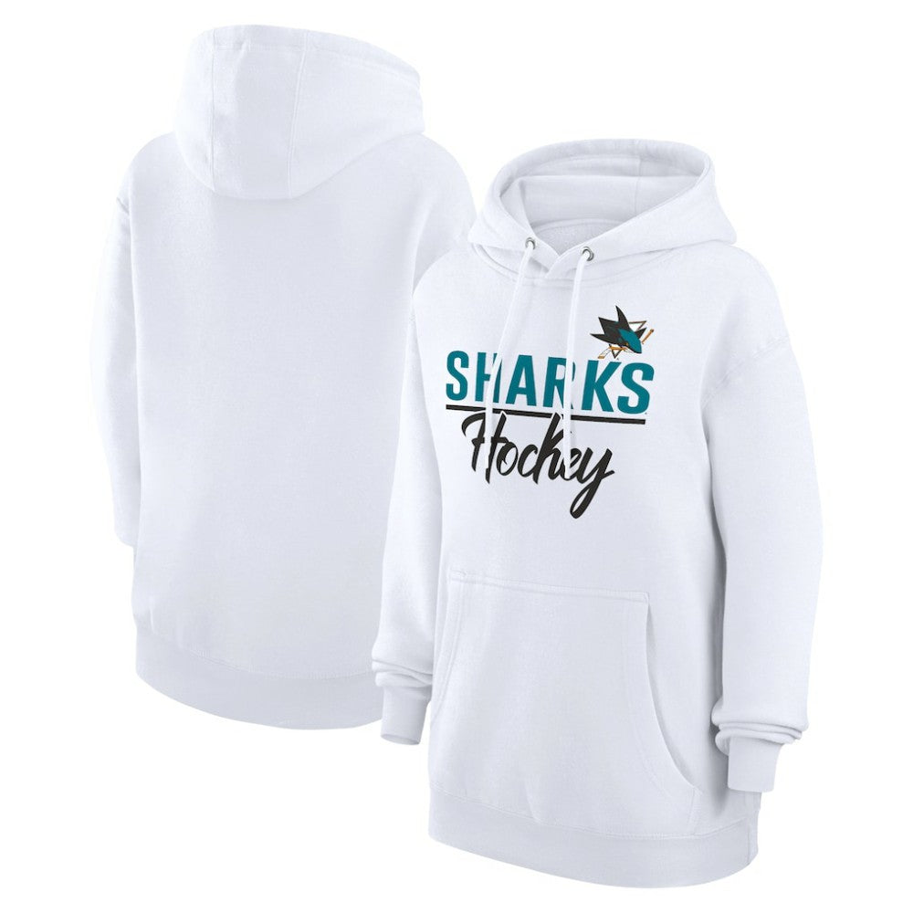 San Jose Sharks G-III 4Her by Carl Banks Women's Team Fleece Pullover Hoodie - White - NHL