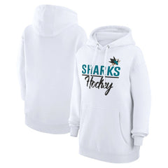 San Jose Sharks G-III 4Her by Carl Banks Women's Team Fleece Pullover Hoodie - White - NHL