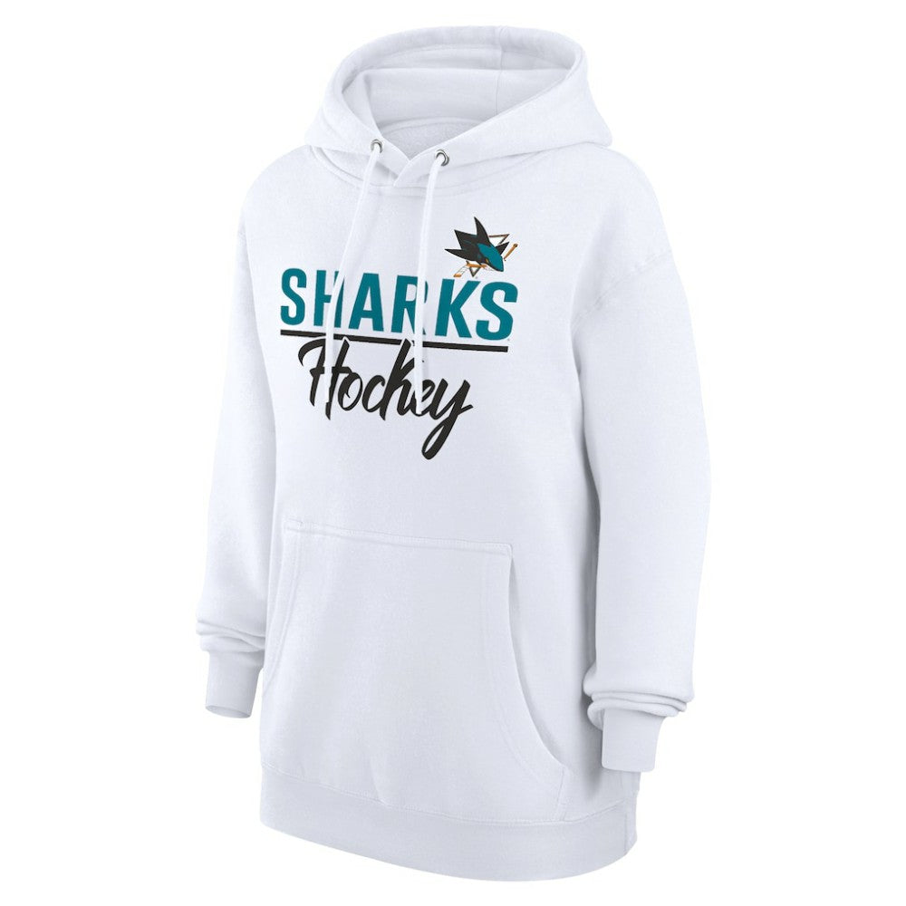 San Jose Sharks G-III 4Her by Carl Banks Women's Team Fleece Pullover Hoodie - White - NHL
