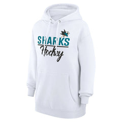 San Jose Sharks G-III 4Her by Carl Banks Women's Team Fleece Pullover Hoodie - White - NHL
