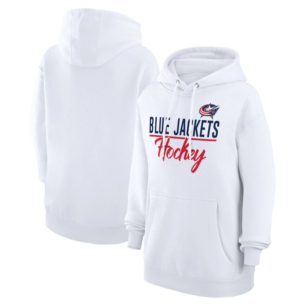 Columbus Blue Jackets G-III 4Her by Carl Banks Women's Team Fleece Pullover Hoodie - White - NHL
