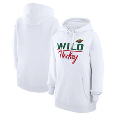 Minnesota Wild G-III 4Her by Carl Banks Women's Team Fleece Pullover Hoodie - White - NHL