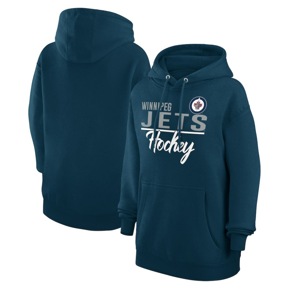 Winnipeg Jets G-III 4Her by Carl Banks Women's Team Fleece Pullover Hoodie - Navy - NHL