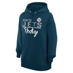 Winnipeg Jets G-III 4Her by Carl Banks Women's Team Fleece Pullover Hoodie - Navy - NHL