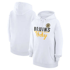 Boston Bruins G-III 4Her by Carl Banks Women's Team Fleece Pullover Hoodie - White - NHL