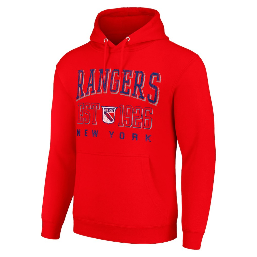 New York Rangers Starter Retro Graphic Pullover Hoodie - Red - NHL