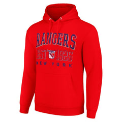 New York Rangers Starter Retro Graphic Pullover Hoodie - Red - NHL