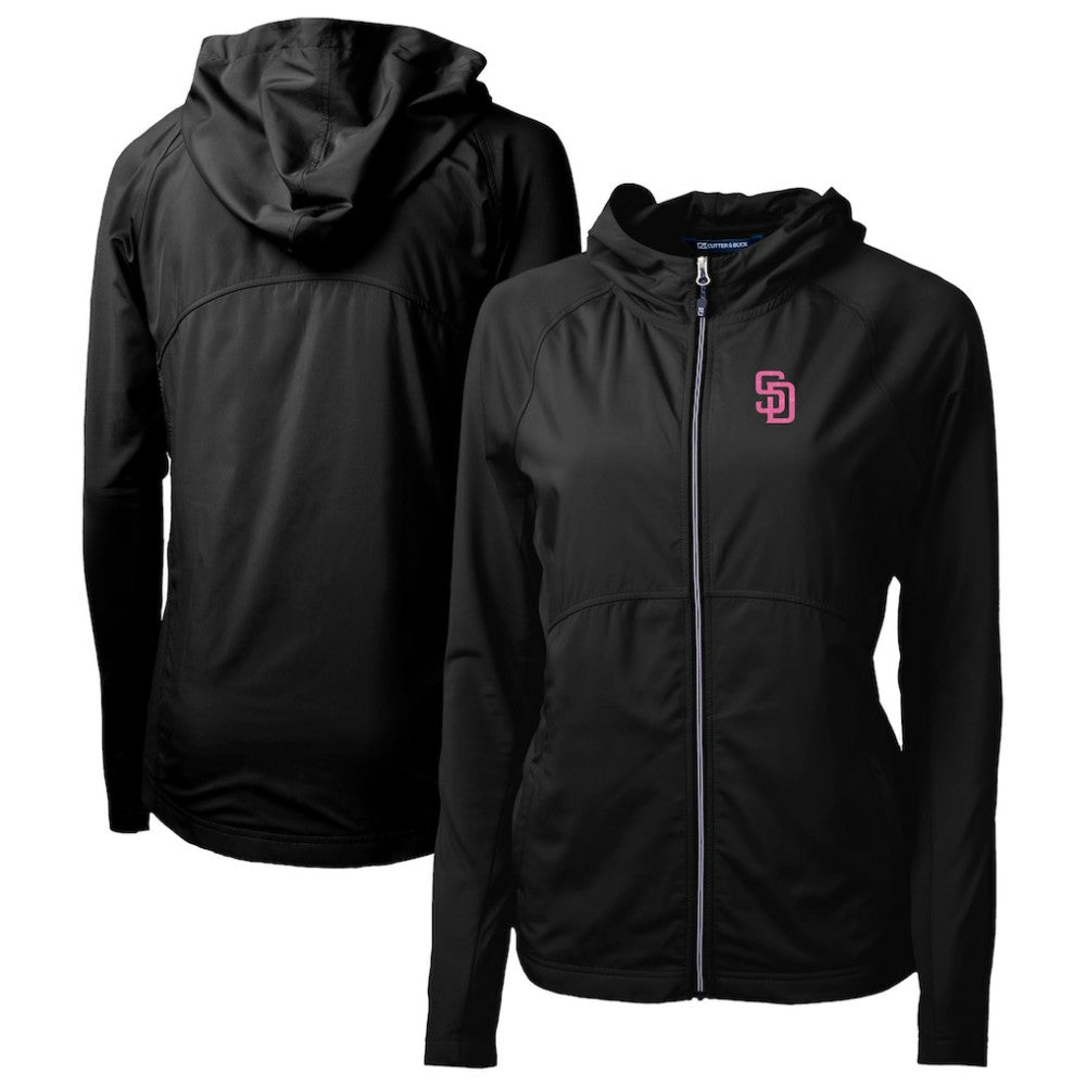 San Diego Padres Cutter & Buck Women's City Connect Adapt Eco Knit Hybrid Recycled Full-Zip Hoodie - MLB