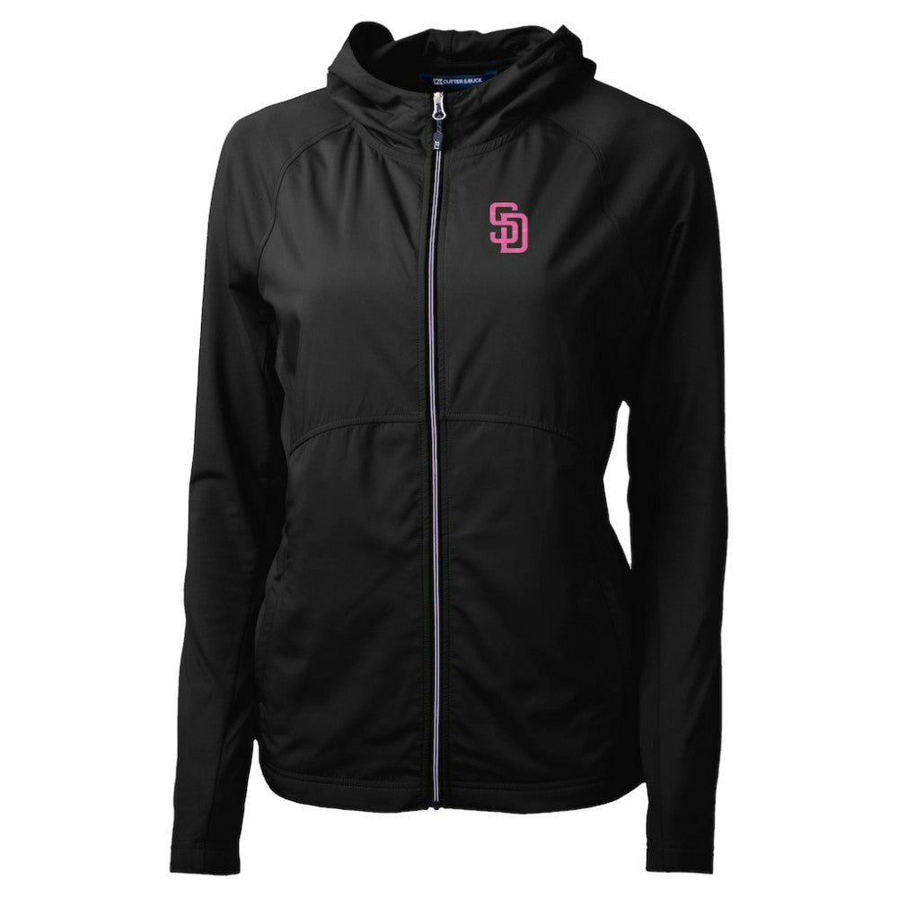 San Diego Padres Cutter & Buck Women's City Connect Adapt Eco Knit Hybrid Recycled Full-Zip Hoodie - MLB