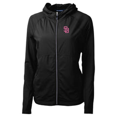 San Diego Padres Cutter & Buck Women's City Connect Adapt Eco Knit Hybrid Recycled Full-Zip Hoodie - MLB