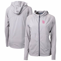 San Diego Padres Cutter & Buck Women's City Connect Adapt Eco Knit Hybrid Recycled Full-Zip Hoodie - MLB