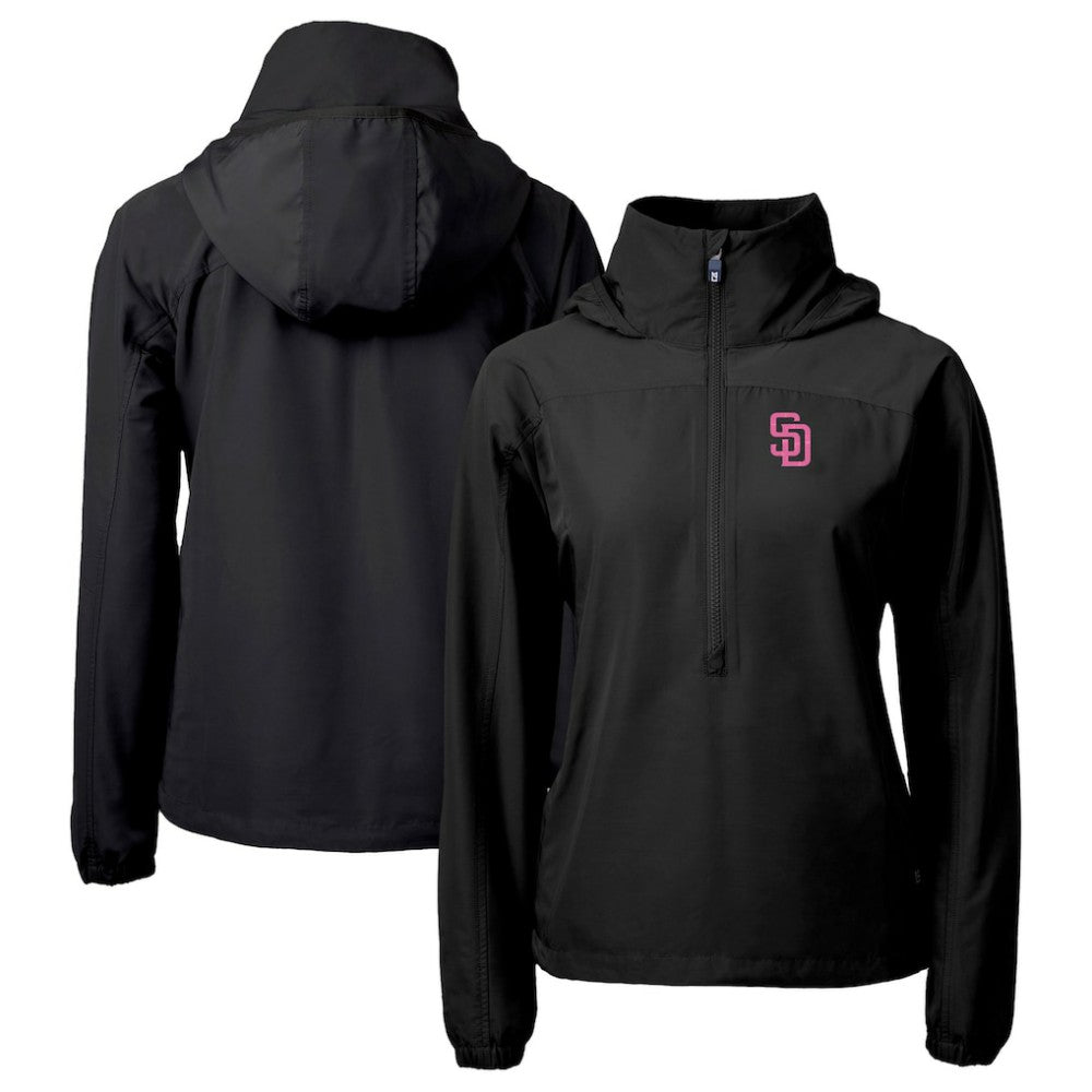 San Diego Padres Cutter & Buck Women's City Connect Charter Eco Recycled Half-Zip Anorak Jacket - MLB