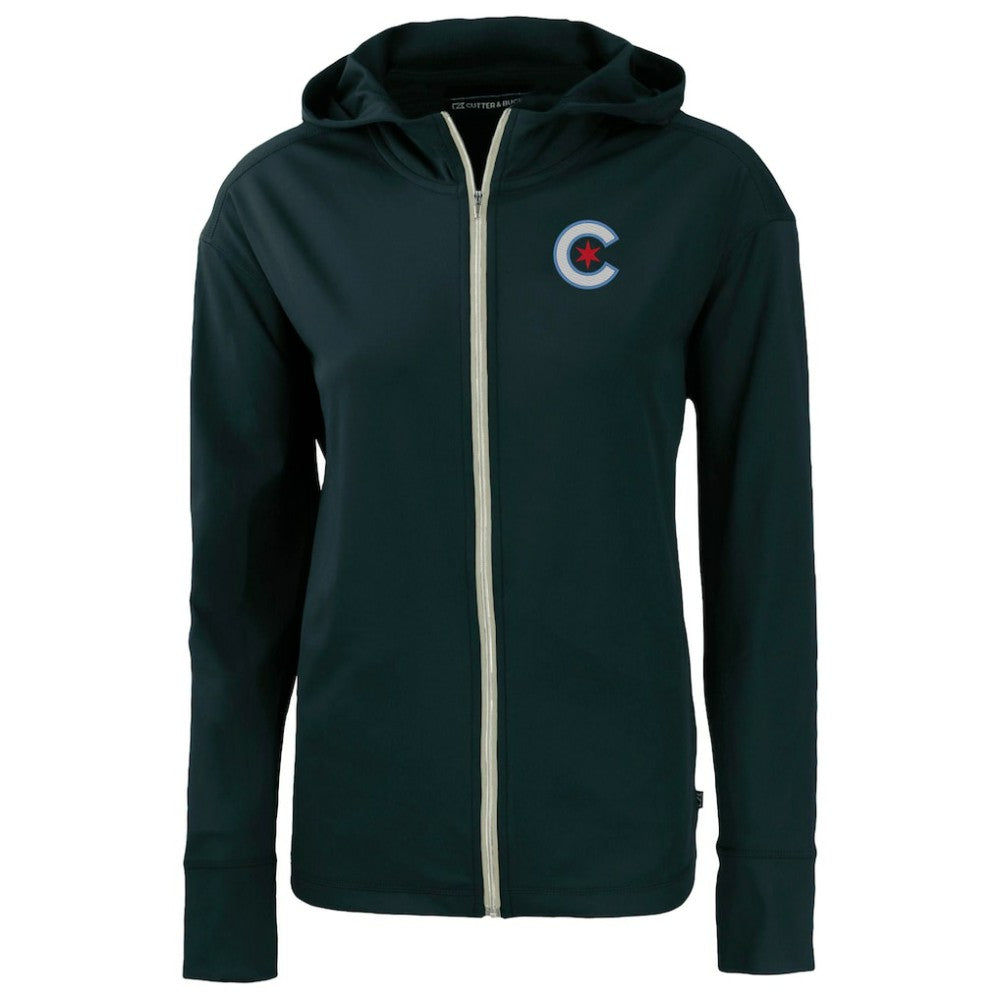 Chicago Cubs Cutter & Buck Women's City Connect Daybreak Eco Recycled Full-Zip Hoodie - MLB
