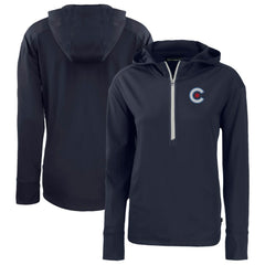 Chicago Cubs Cutter & Buck Women's City Connect Daybreak Eco Recycled Half-Zip Hoodie - MLB