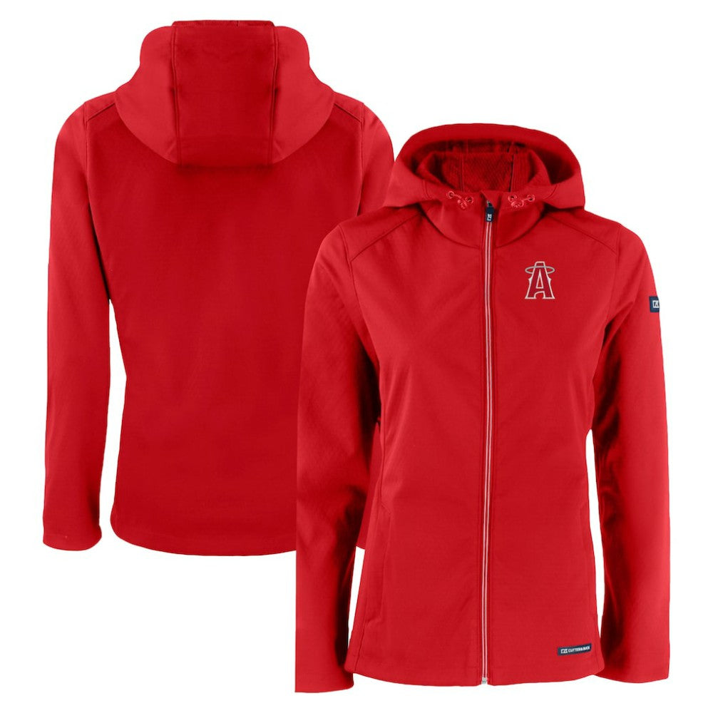Los Angeles Angels Cutter & Buck Women's City Connect Evoke Eco Softshell Recycled Full-Zip Hoodie Jacket - MLB
