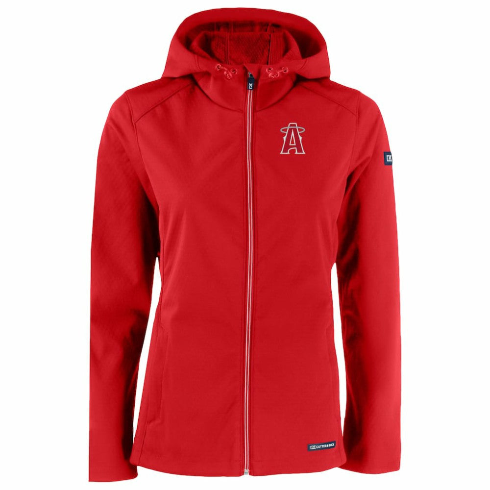 Los Angeles Angels Cutter & Buck Women's City Connect Evoke Eco Softshell Recycled Full-Zip Hoodie Jacket - MLB