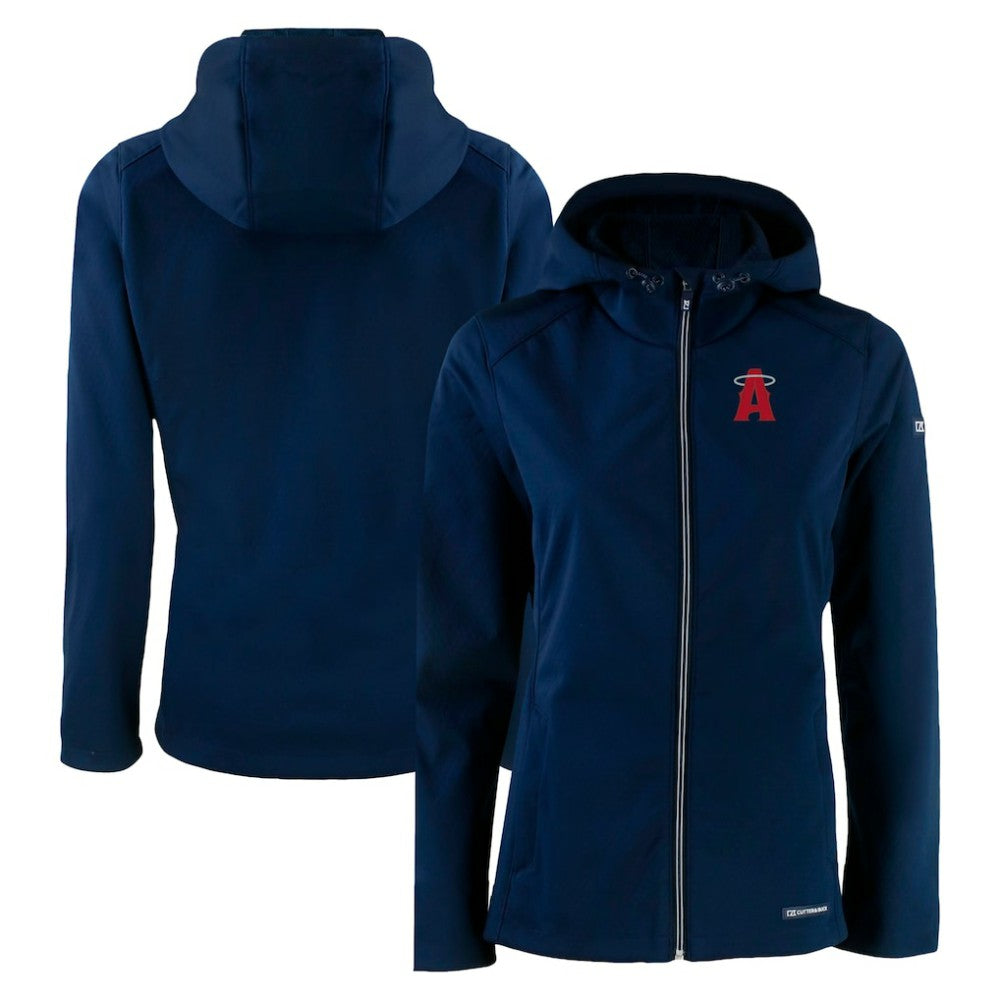 Los Angeles Angels Cutter & Buck Women's City Connect Evoke Eco Softshell Recycled Full-Zip Hoodie Jacket - MLB