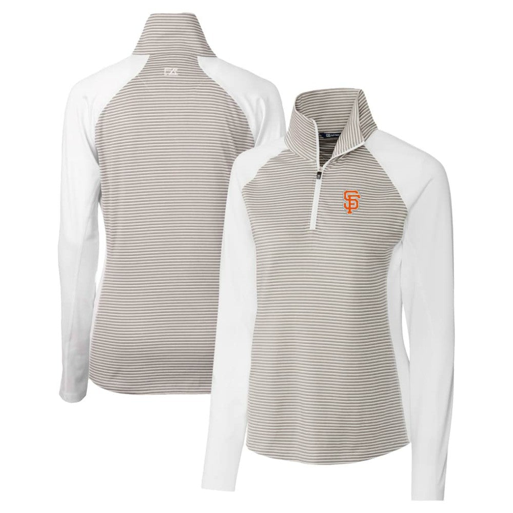 San Francisco Giants Cutter & Buck Women's City Connect Forge Tonal Stripe Stretch Half-Zip Pullover Top - MLB