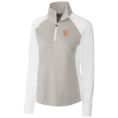 San Francisco Giants Cutter & Buck Women's City Connect Forge Tonal Stripe Stretch Half-Zip Pullover Top - MLB