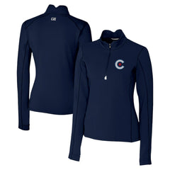 Chicago Cubs Cutter & Buck Women's City Connect Traverse Stretch Quarter-Zip Pullover Top - MLB