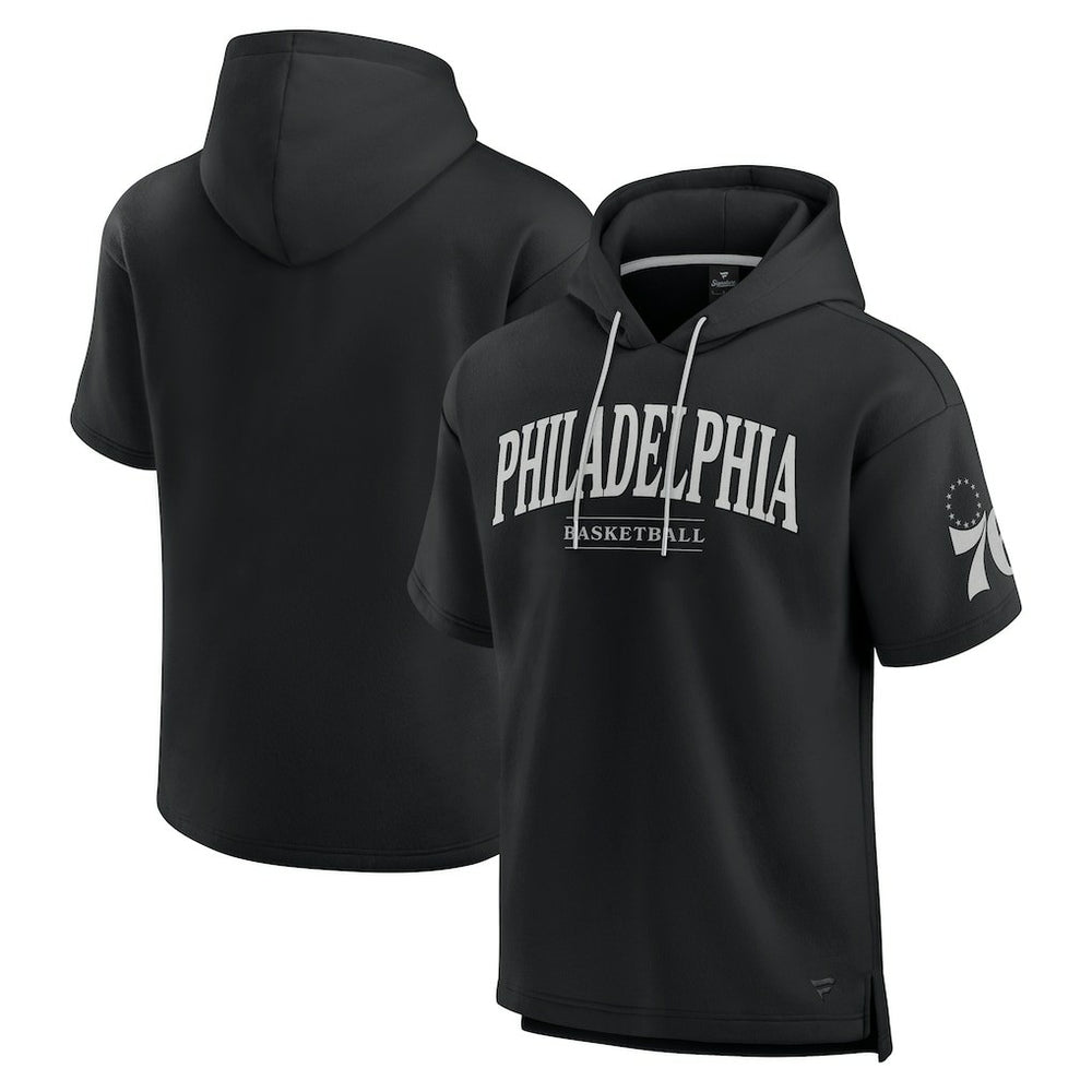 Philadelphia 76ers Elements Ready Short Sleeve Pullover Hoodie Black - NBA