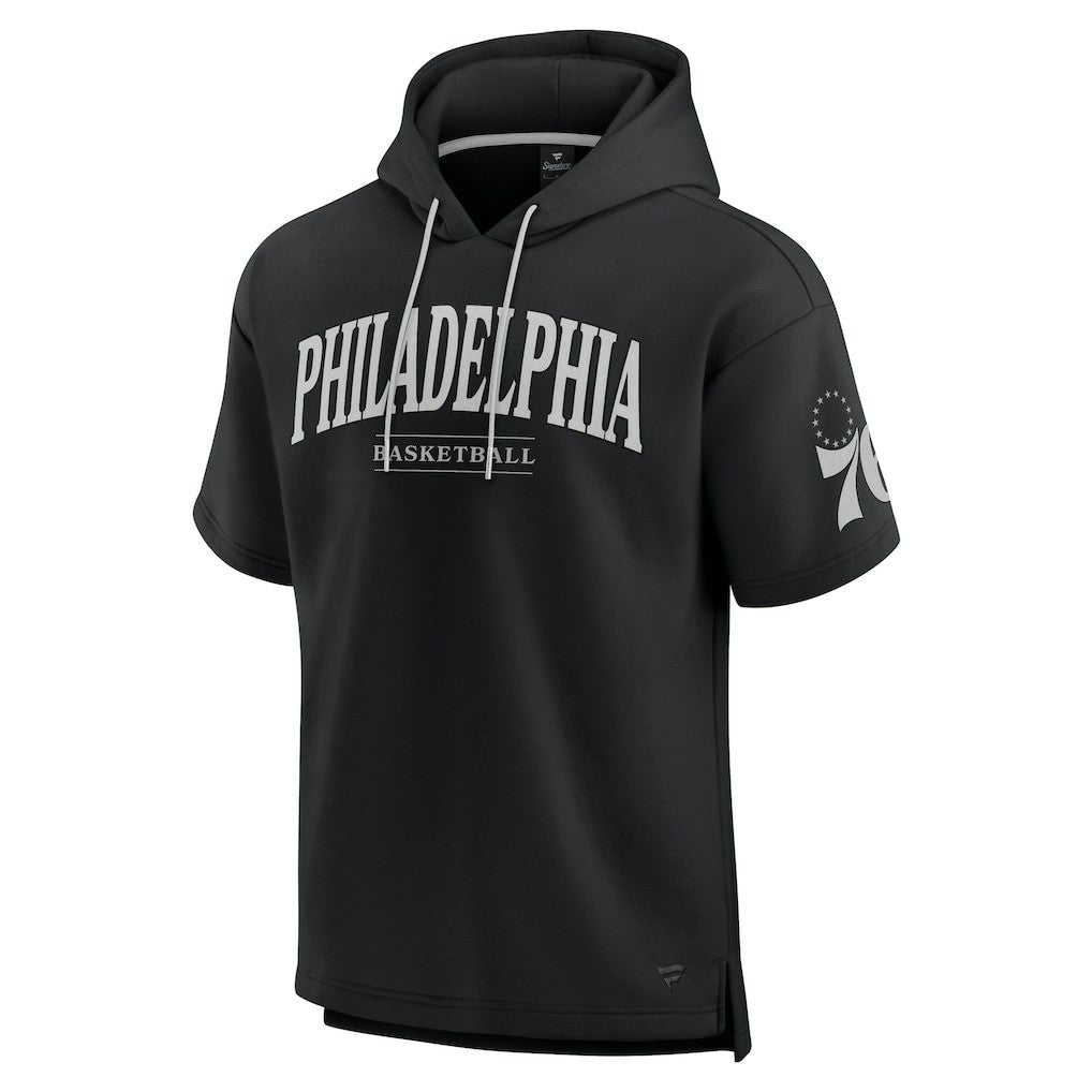 Philadelphia 76ers Elements Ready Short Sleeve Pullover Hoodie Black - NBA