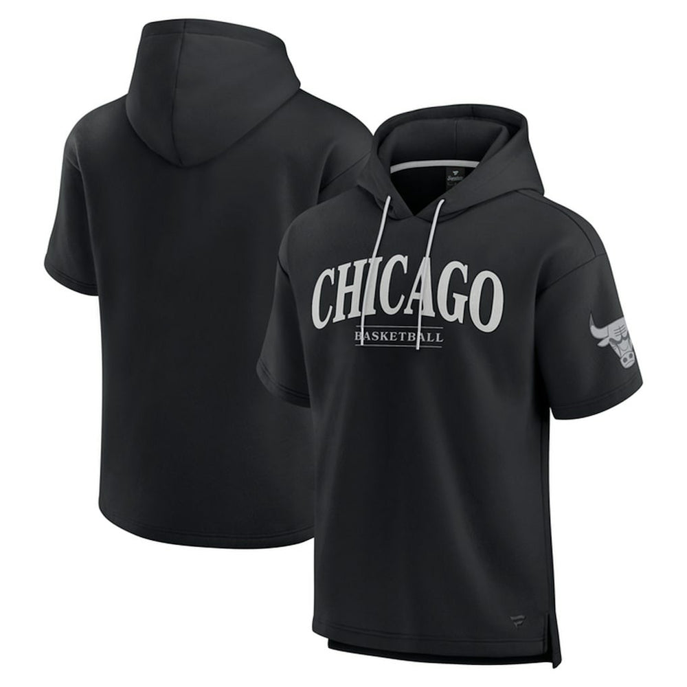 Chicago Bulls Elements Ready Short Sleeve Pullover Hoodie Black - NBA