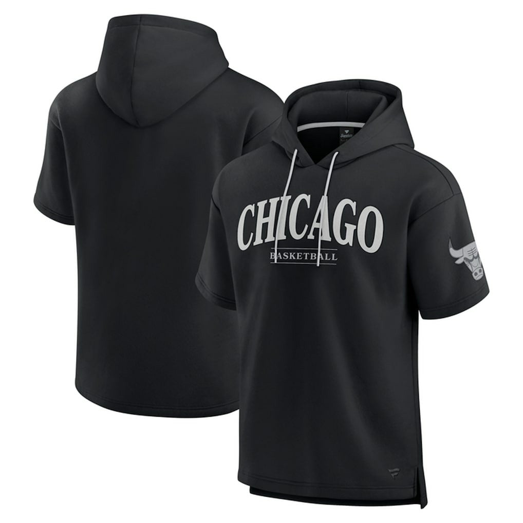 Chicago Bulls Elements Ready Short Sleeve Pullover Hoodie Black - NBA