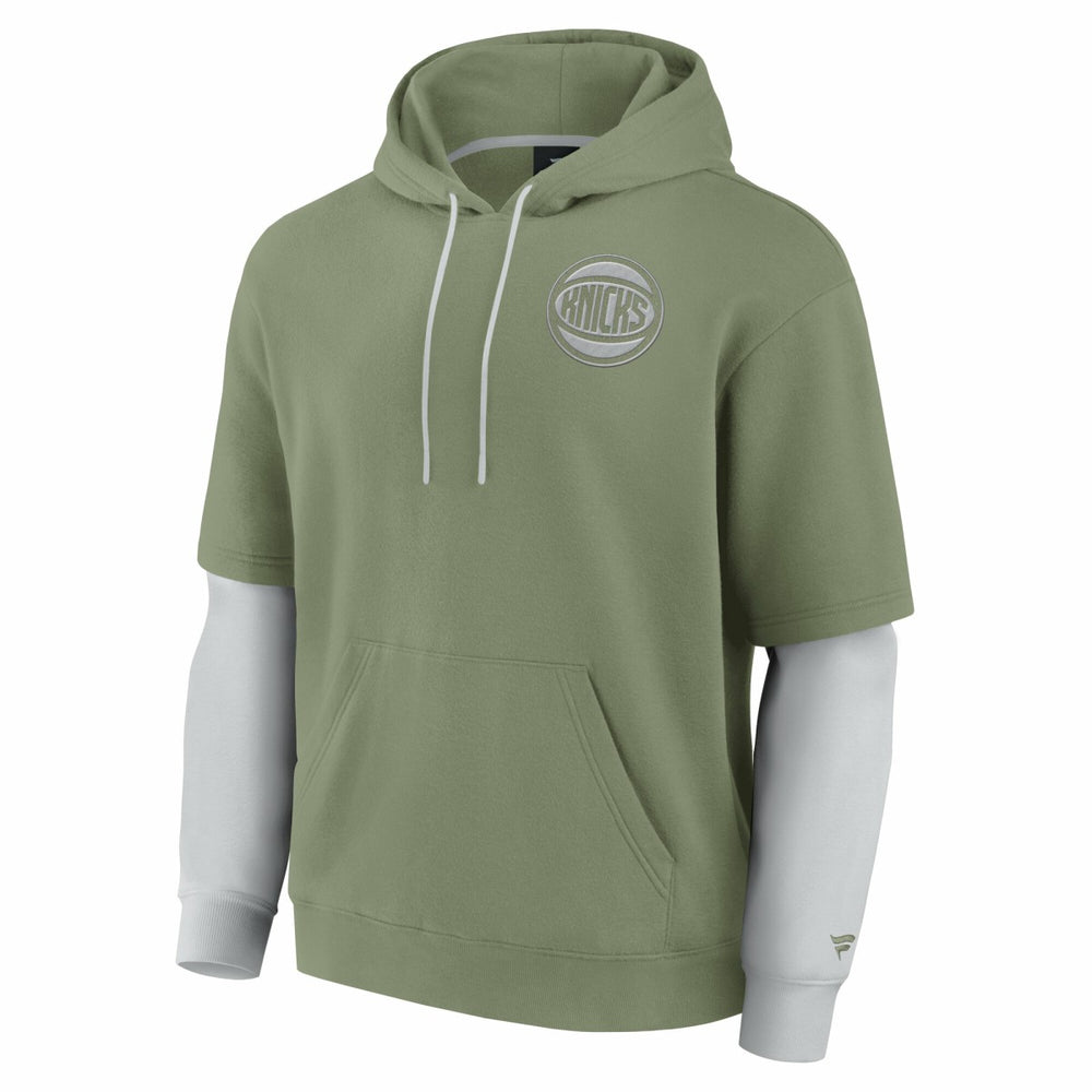 New York Knicks Elements Sleek Pullover Hoodie Olive - NBA