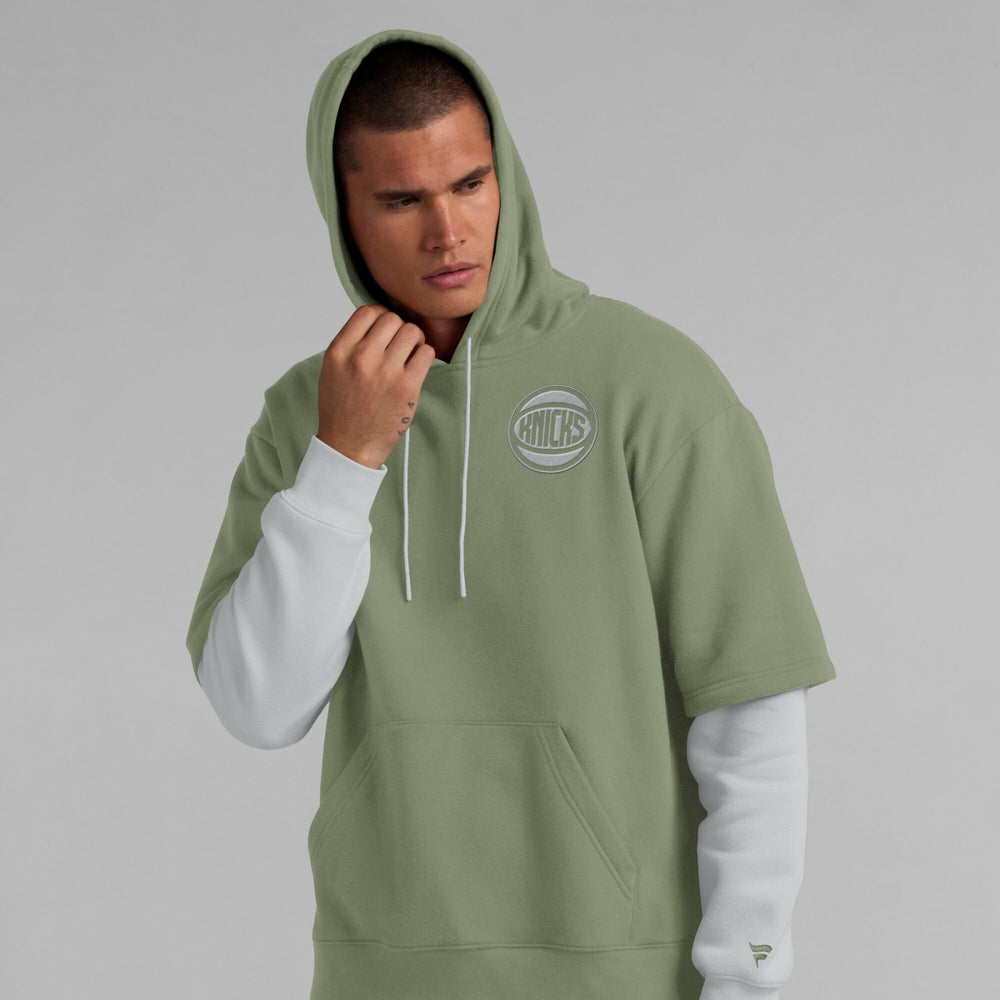 New York Knicks Elements Sleek Pullover Hoodie Olive - NBA