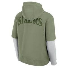 Philadelphia 76ers Elements Sleek Pullover Hoodie Olive - NBA