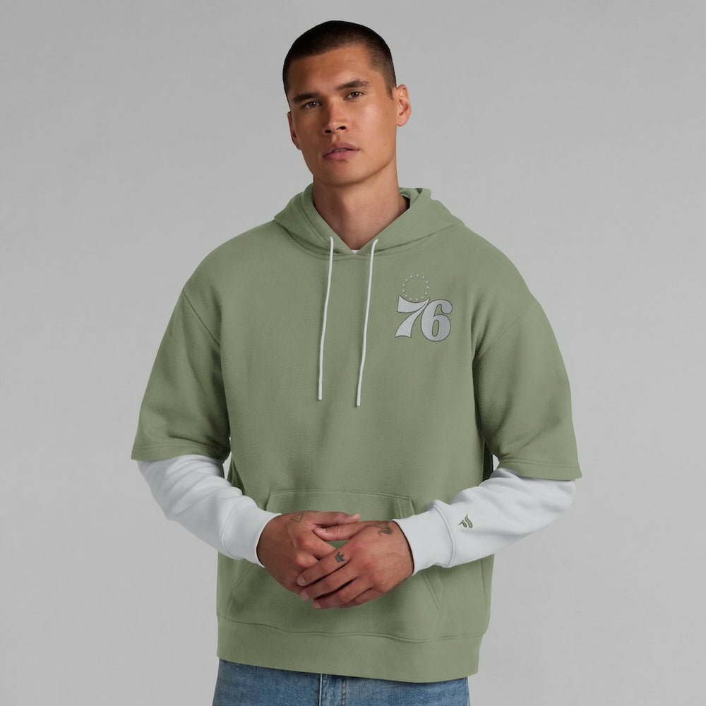 Philadelphia 76ers Elements Sleek Pullover Hoodie Olive - NBA