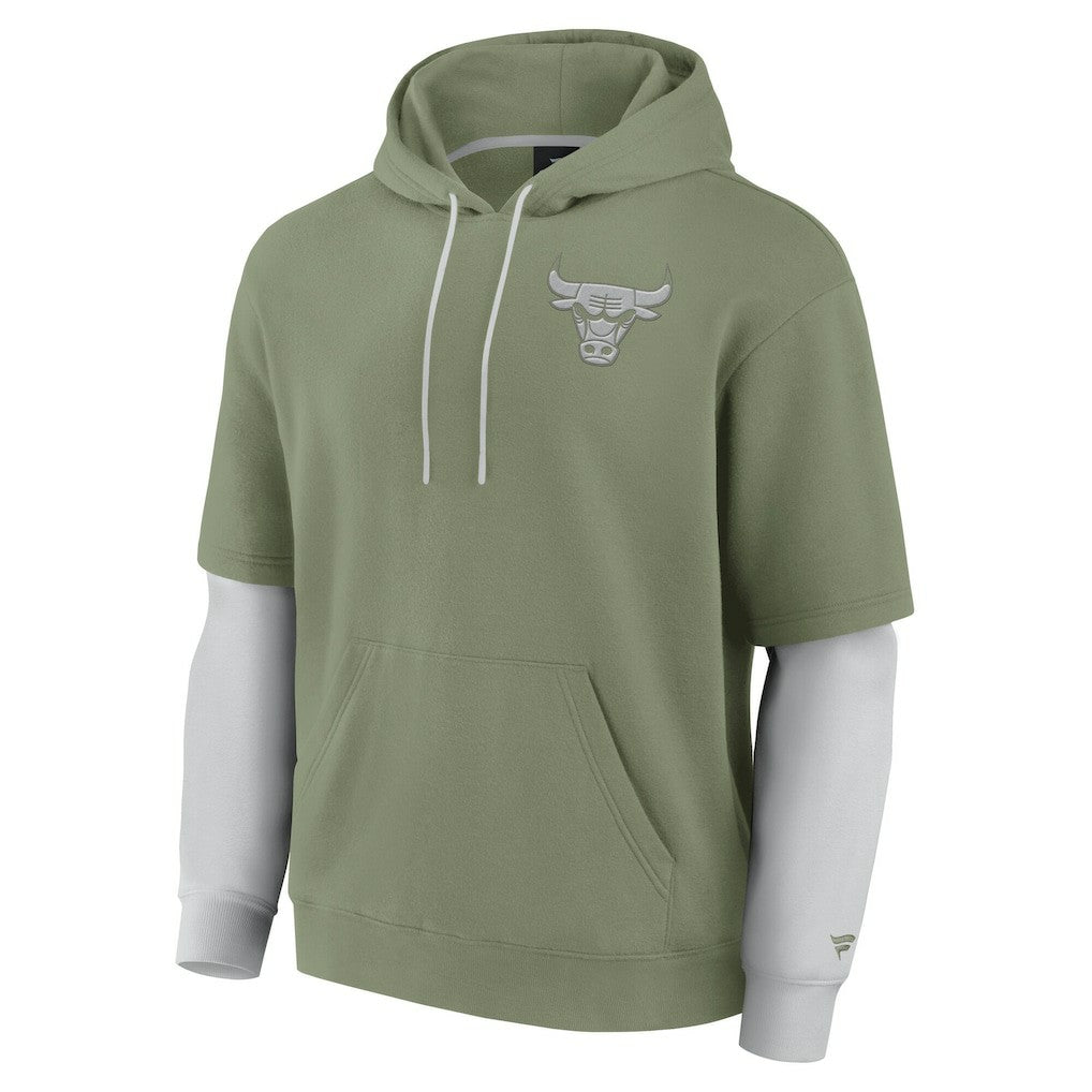 Chicago Bulls Elements Sleek Pullover Hoodie Olive - NBA