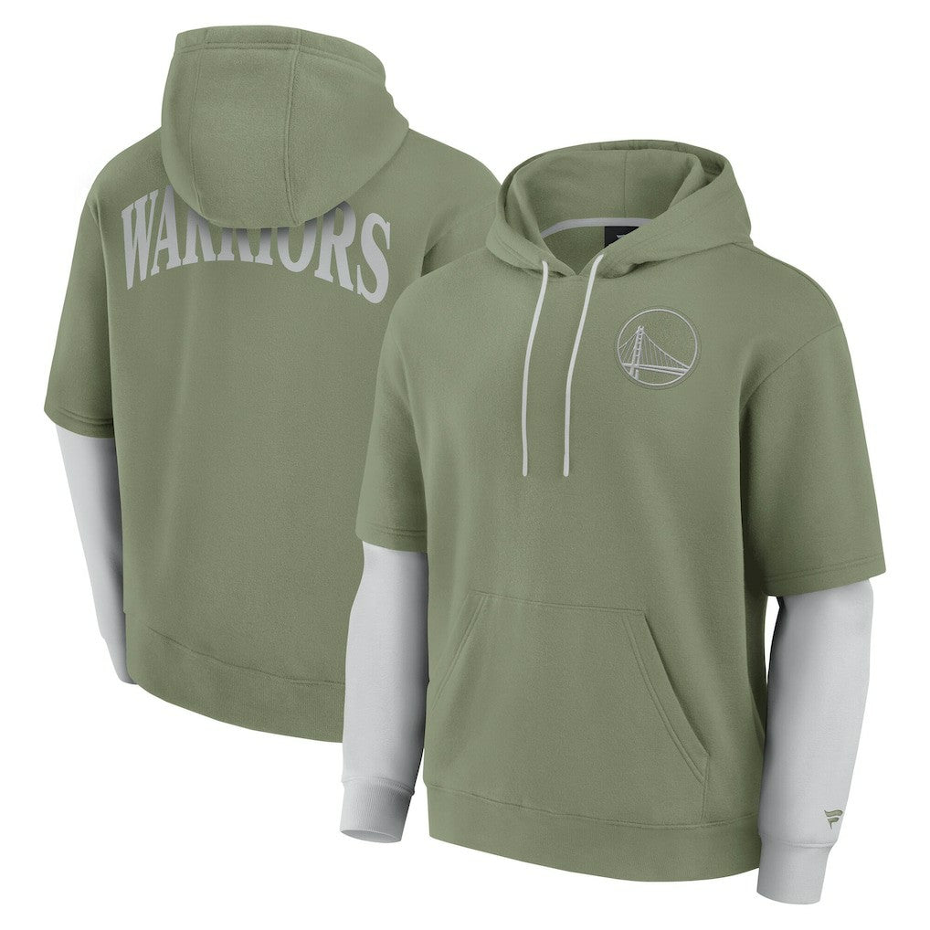 Golden State Warriors Elements Sleek Pullover Hoodie Olive - NBA