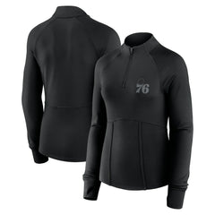Philadelphia 76ers Women's Elements Match Raglan Quarter-Zip Top Black - NBA