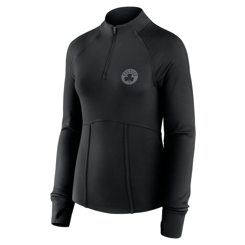 Boston Celtics Women's Elements Match Raglan Quarter-Zip Top Black - NBA