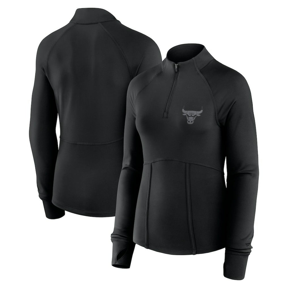 Chicago Bulls Women's Elements Match Raglan Quarter-Zip Top Black - NBA