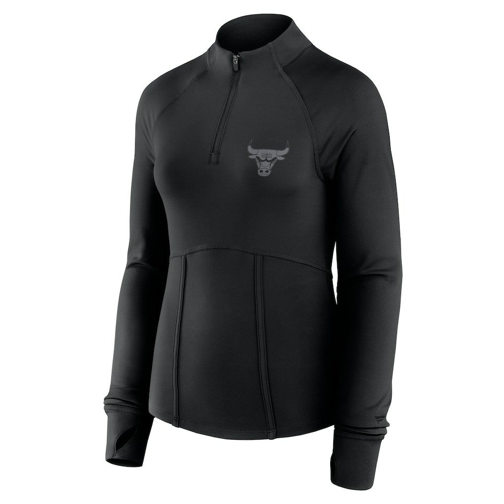 Chicago Bulls Women's Elements Match Raglan Quarter-Zip Top Black - NBA