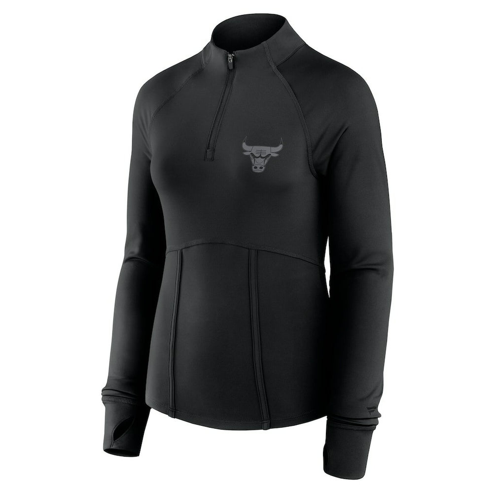 Chicago Bulls Women's Elements Match Raglan Quarter-Zip Top Black - NBA