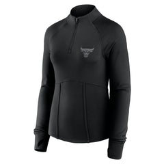 Chicago Bulls Women's Elements Match Raglan Quarter-Zip Top Black - NBA