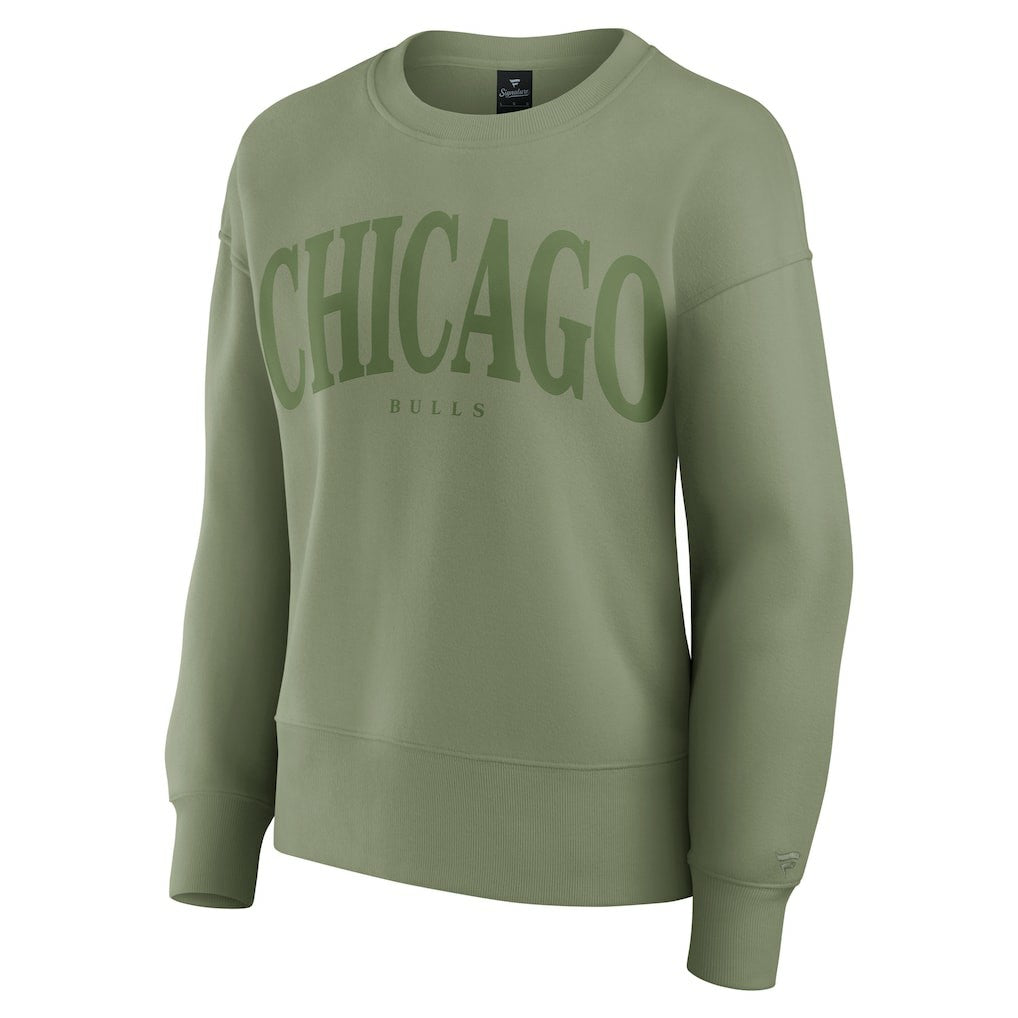 Chicago Bulls Women's Elements Flow Pullover Sweatshirt Olive - NBA