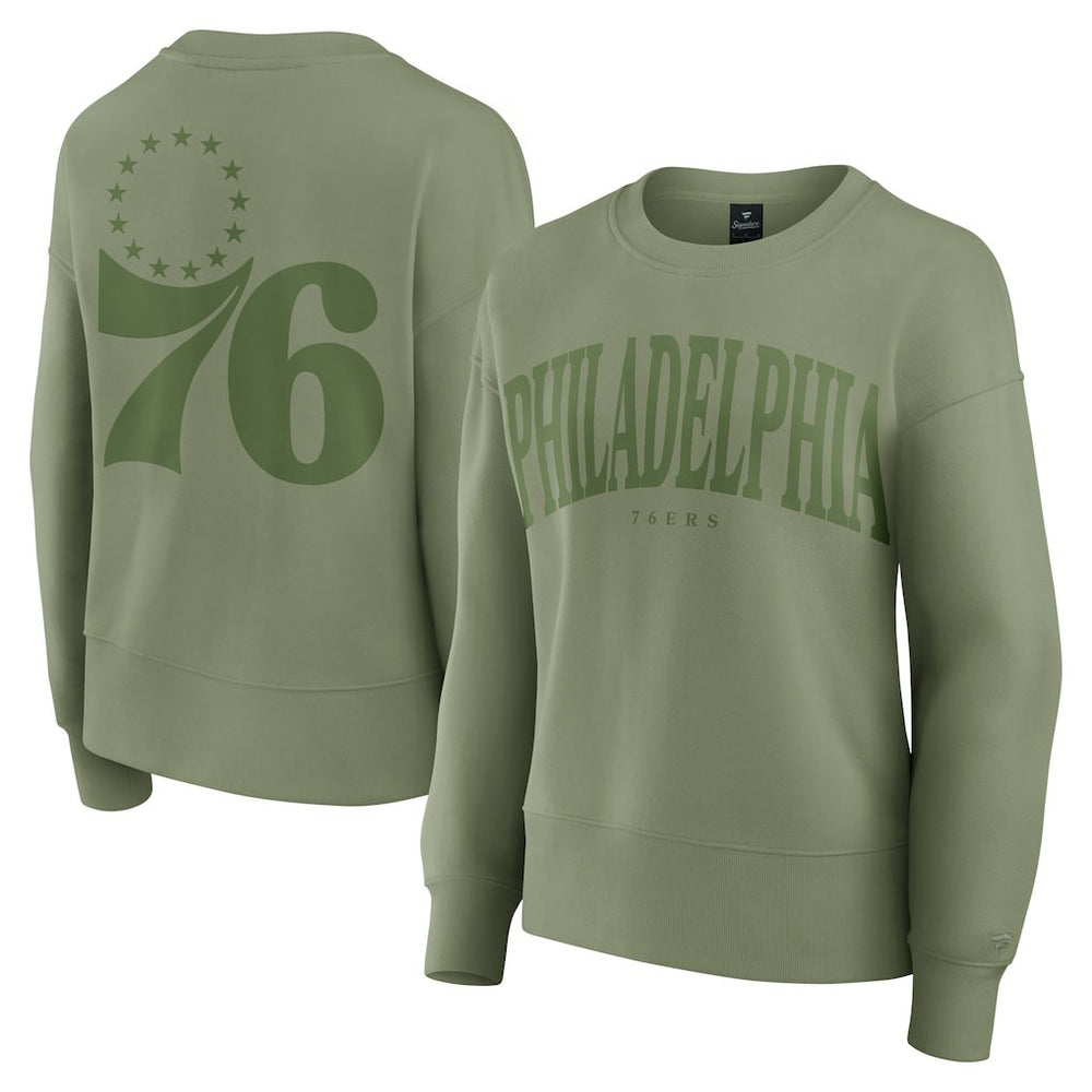 Philadelphia 76ers Women's Elements Flow Pullover Sweatshirt Olive - NBA