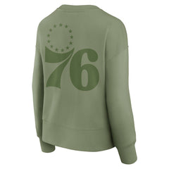 Philadelphia 76ers Women's Elements Flow Pullover Sweatshirt Olive - NBA